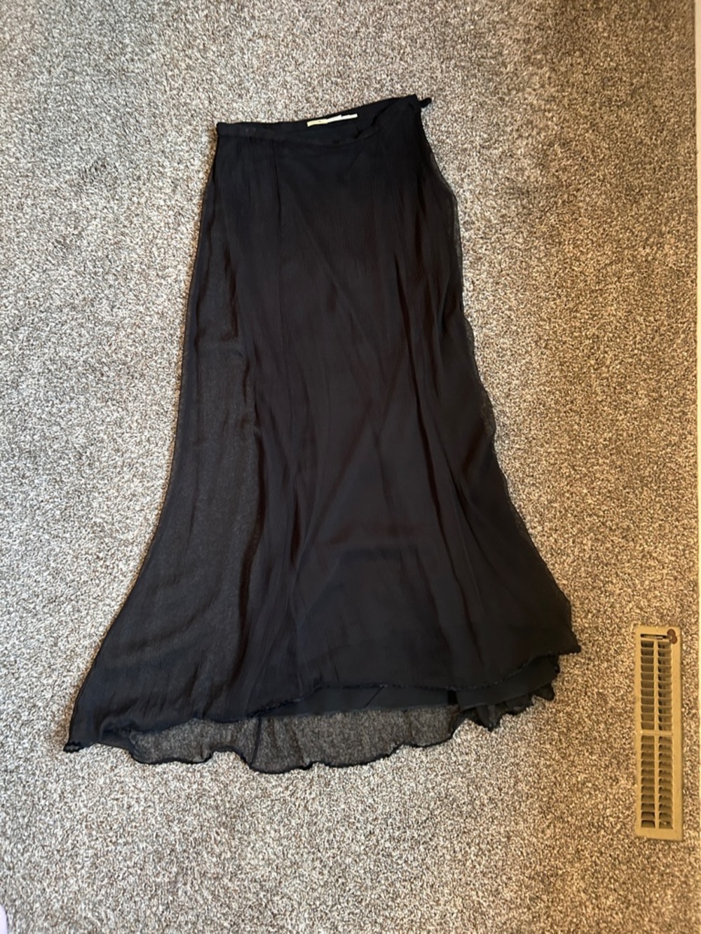 Max Studio Black Sheer Layered Maxi Skirt